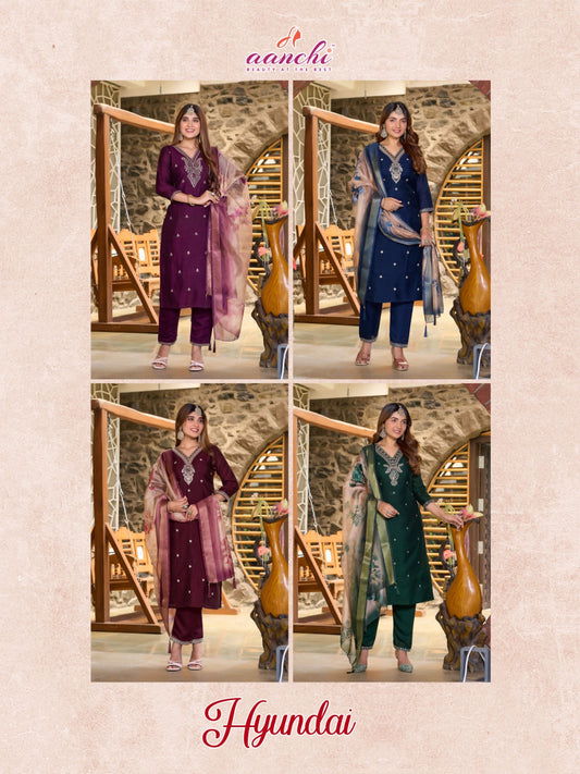 Hyundai Aanchi Vichitra Readymade Pant Style Suits Wholesaler Ahmedabad