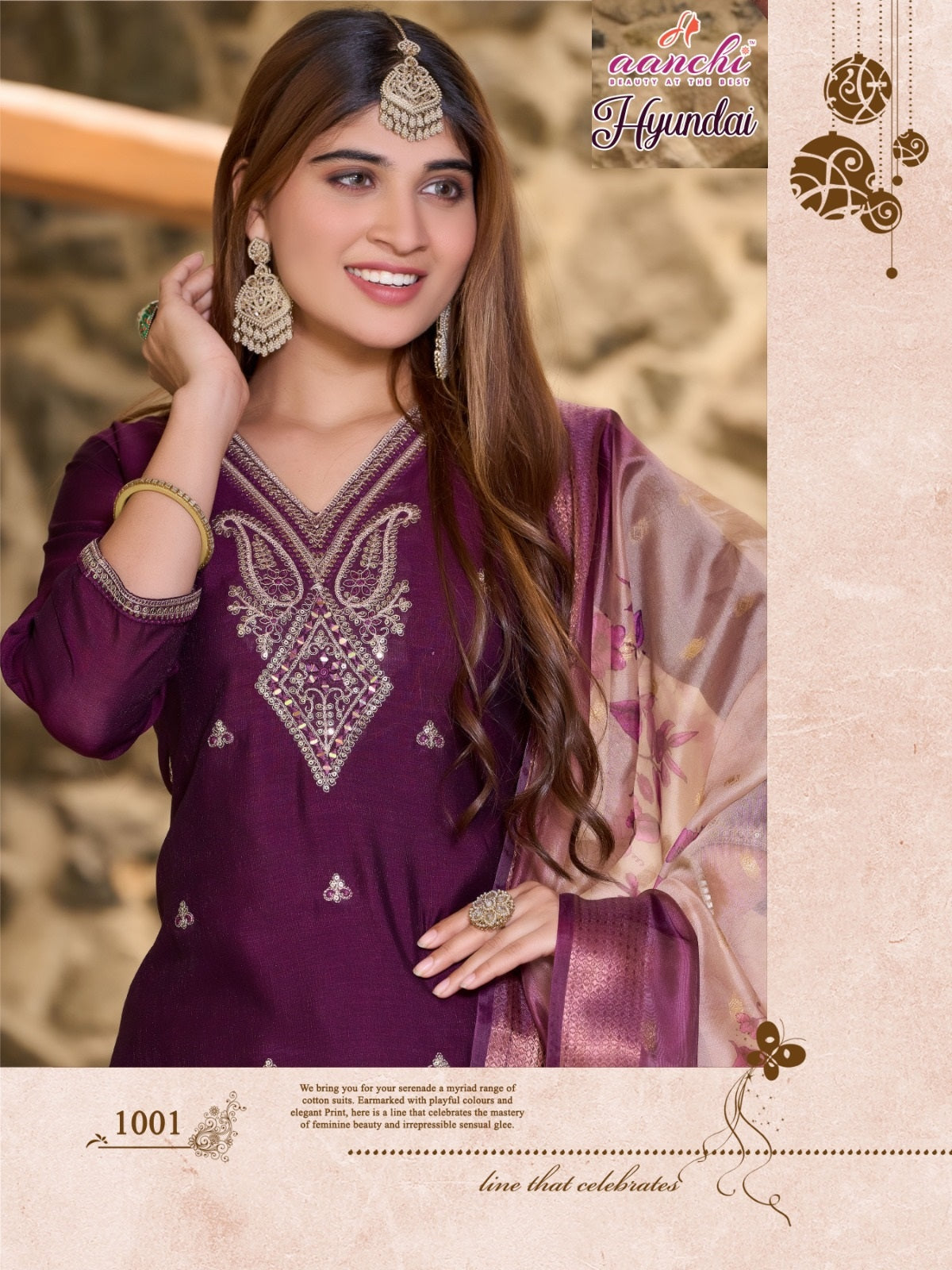 Hyundai Aanchi Vichitra Readymade Pant Style Suits Wholesaler Ahmedabad