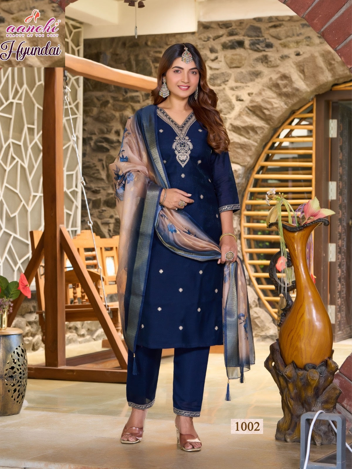 Hyundai Aanchi Vichitra Readymade Pant Style Suits Wholesaler Ahmedabad