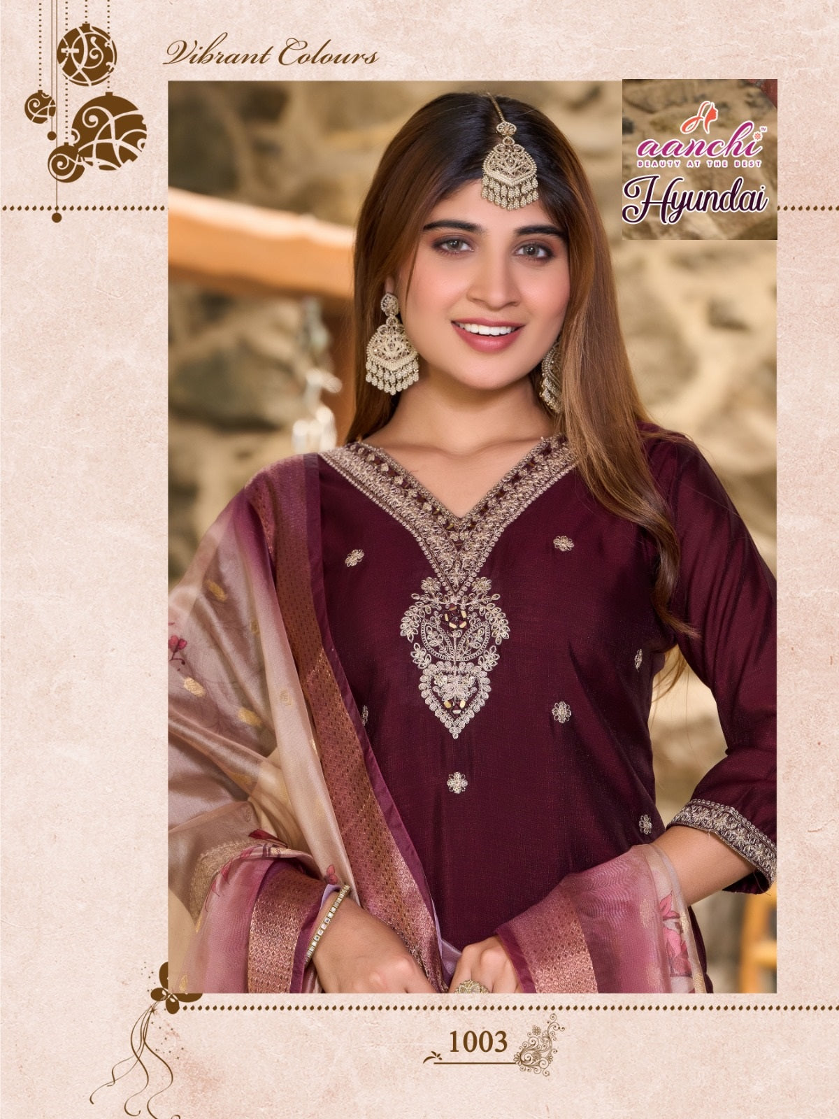 Hyundai Aanchi Vichitra Readymade Pant Style Suits Wholesaler Ahmedabad