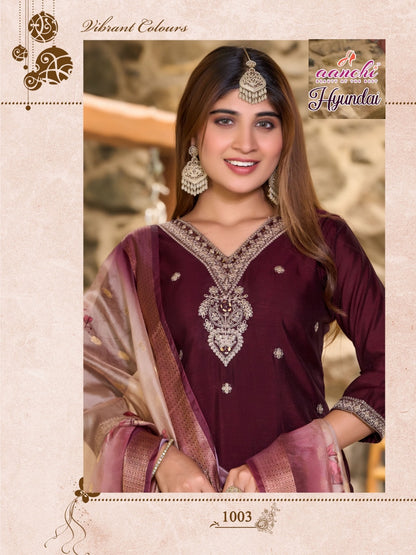 Hyundai Aanchi Vichitra Readymade Pant Style Suits Wholesaler Ahmedabad