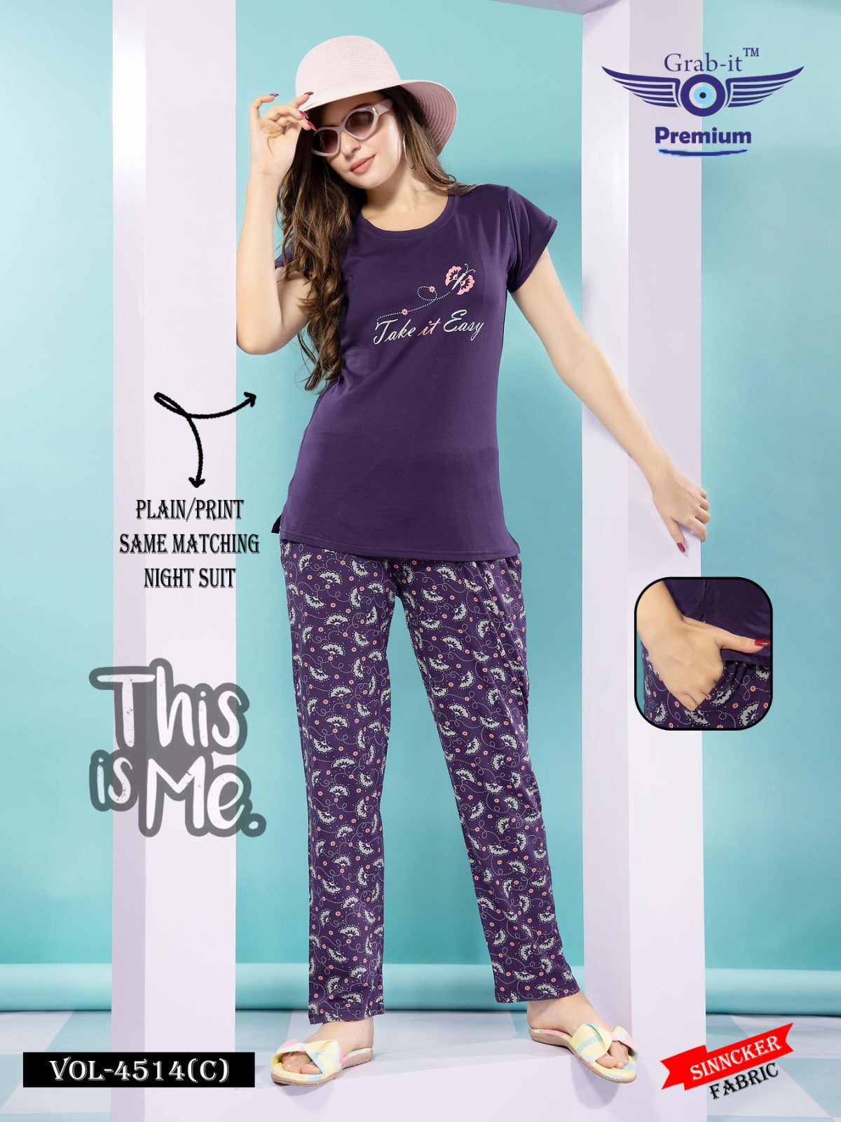 4514 C Grab It Sinker Pyjama Night Suits Exporter