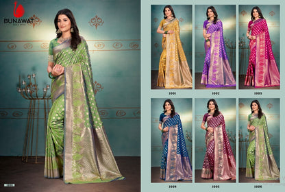 Shourya Silk 1001 To 1006 Bunawat Silk Sarees Wholesaler India