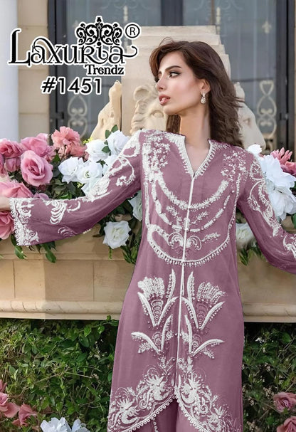 1451 New Colours Laxuria Trendz Faux Georgette Pakistani Readymade Suits Wholesale Rate