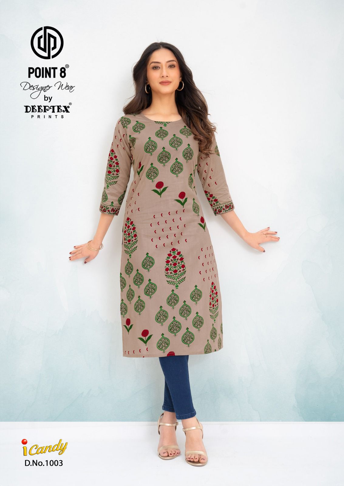 I Candy Vol 1 Point 8 Deeptex Prints Cotton Knee Length Kurtis