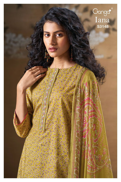 Iana S3148 Ganga Cotton Plazzo Style Suits Supplier India