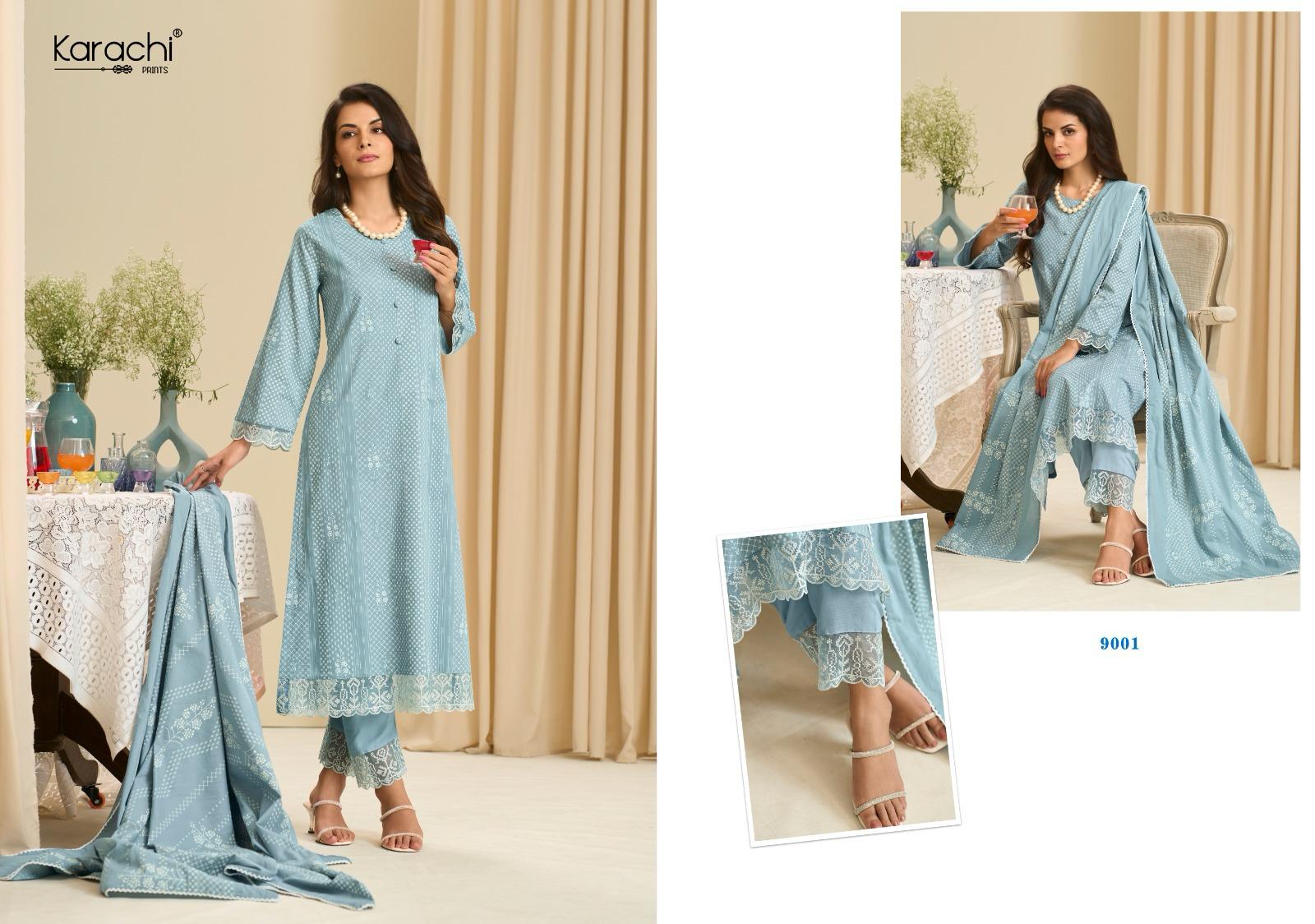 Ibaadat 2 Karachi Prints Cotton Lawn Pant Style Suits Supplier Ahmedabad