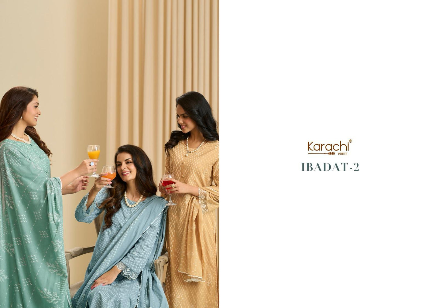 Ibaadat 2 Karachi Prints Cotton Lawn Pant Style Suits Supplier Ahmedabad