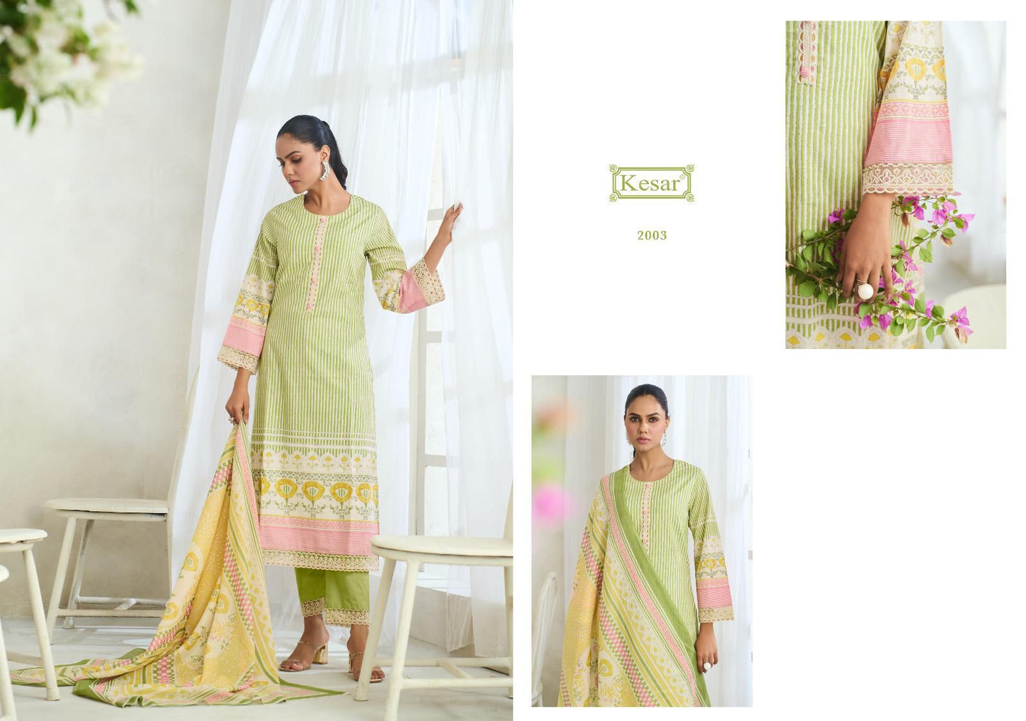 Ibaadat 3 Kesar Cotton Lawn Karachi Salwar Suits Wholesale Price