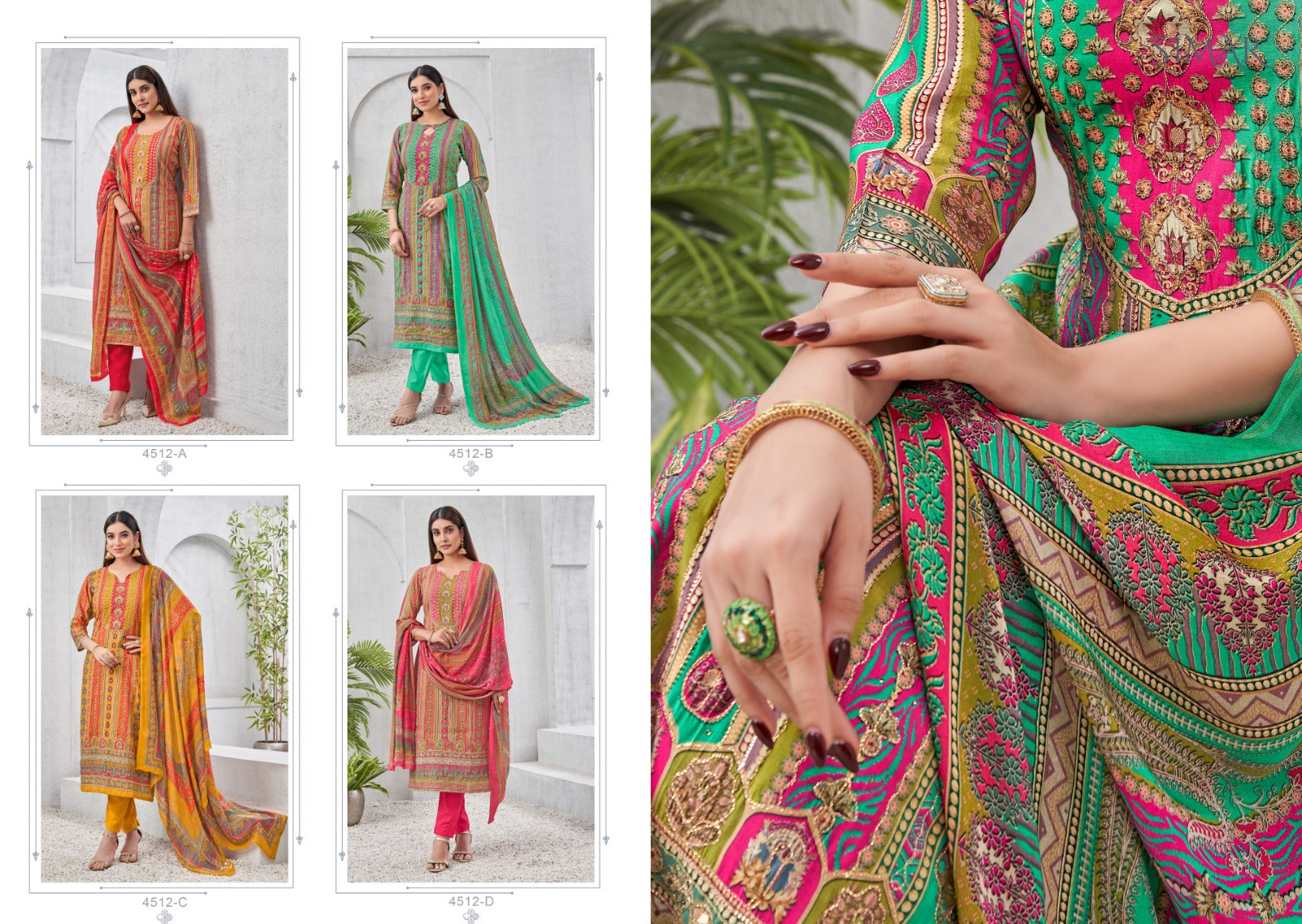 Ibaas 4512 Simar Muslin Pant Style Suits Exporter Gujarat