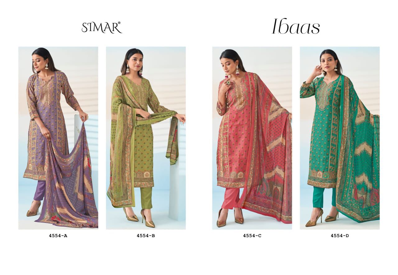 Ibaas 4554 Simar Muslin Pant Style Suits Wholesaler India