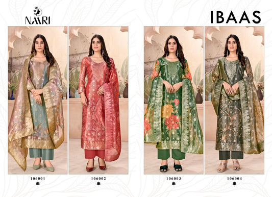 Ibaas Naari Simmer Jacquard Pant Style Suits Supplier Gujarat