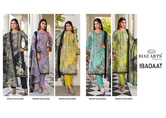Ibadaat Riaz Art Pure Lawn Karachi Salwar Suits Supplier India
