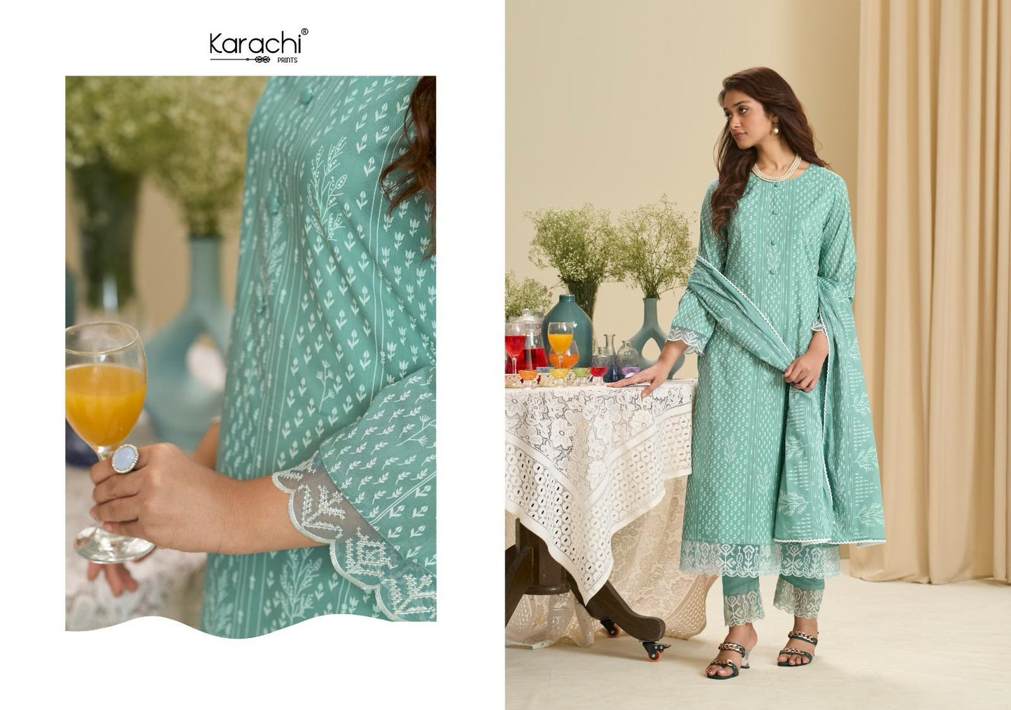 Ibadat 2 Karachi Prints Cambric Pant Style Suits Supplier