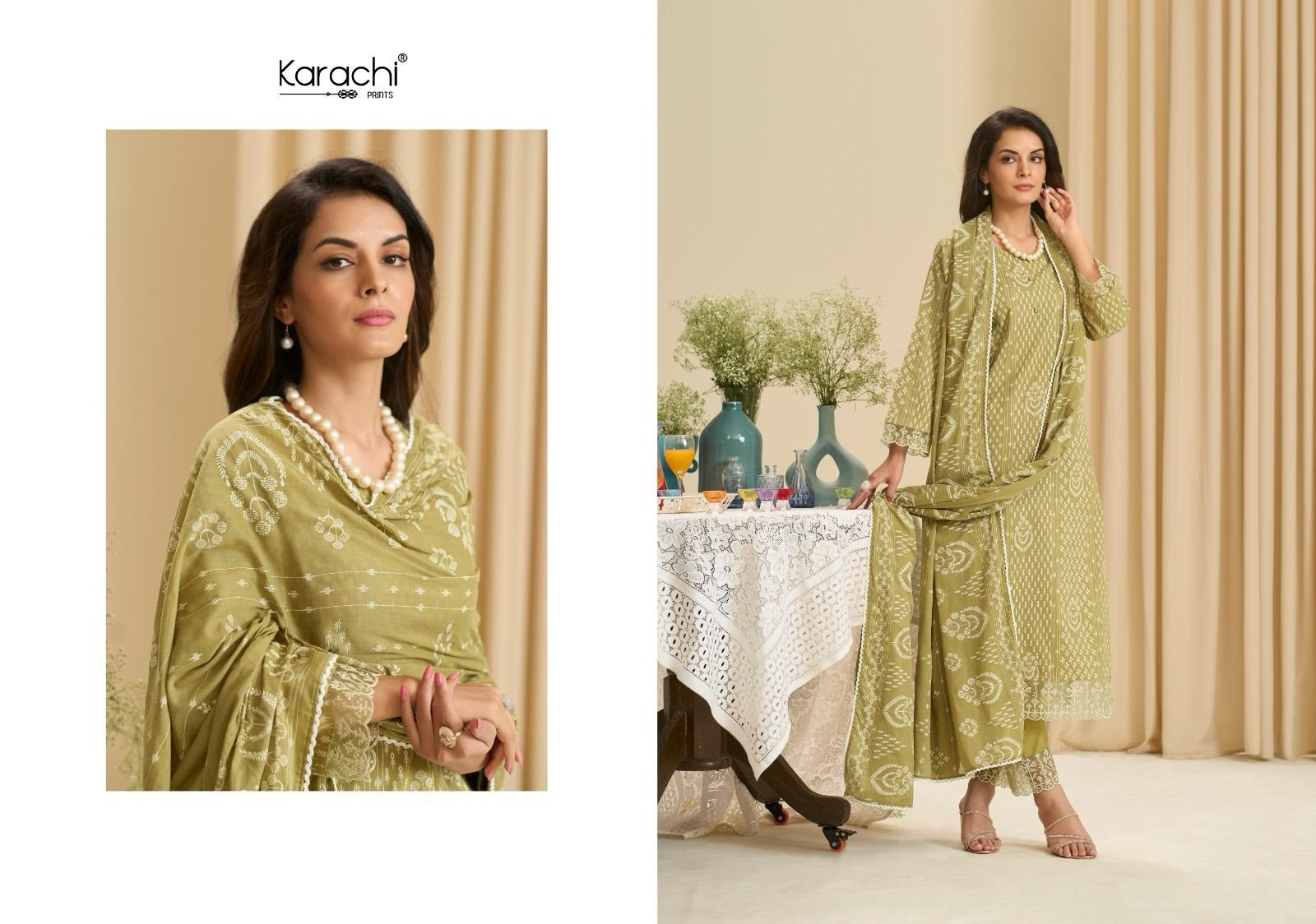 Ibadat 2 Karachi Prints Cambric Pant Style Suits Supplier