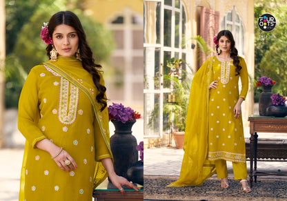 Ibadat Four Dots Crush Pant Style Suits Exporter India