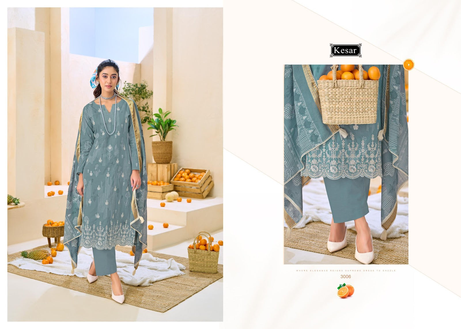 Ibadat Kesar Lawn Cotton Pant Style Suits Wholesaler India
