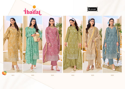 Ibadat Kesar Lawn Cotton Pant Style Suits Wholesaler India