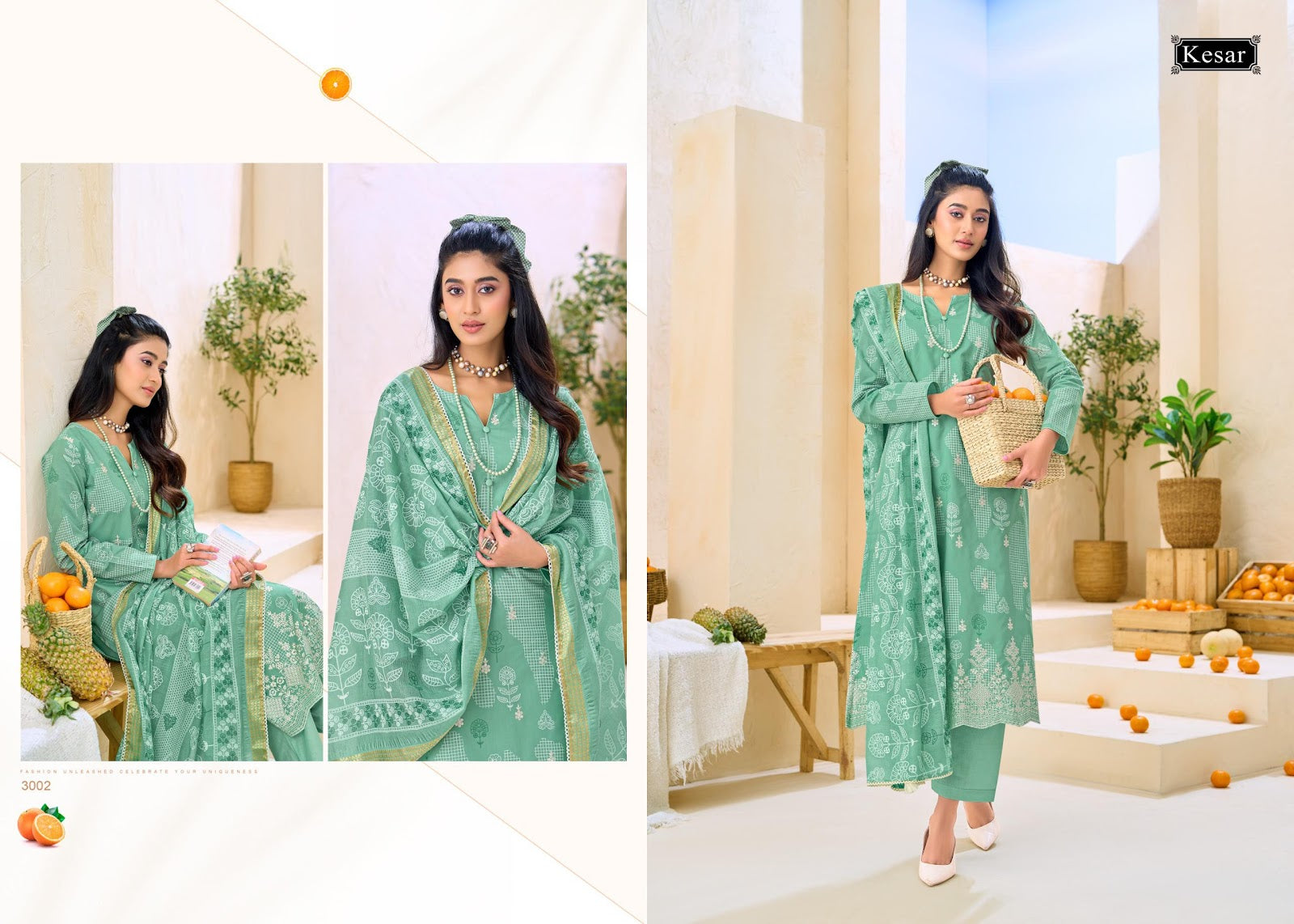 Ibadat Kesar Lawn Cotton Pant Style Suits Wholesaler India