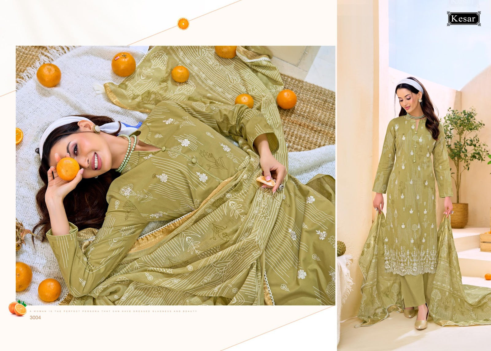 Ibadat Kesar Lawn Cotton Pant Style Suits Wholesaler India