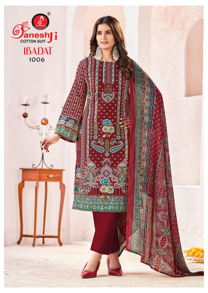 Ibadat Vol 1 Ganeshji Cotton Karachi Salwar Suits Manufacturer Ahmedabad