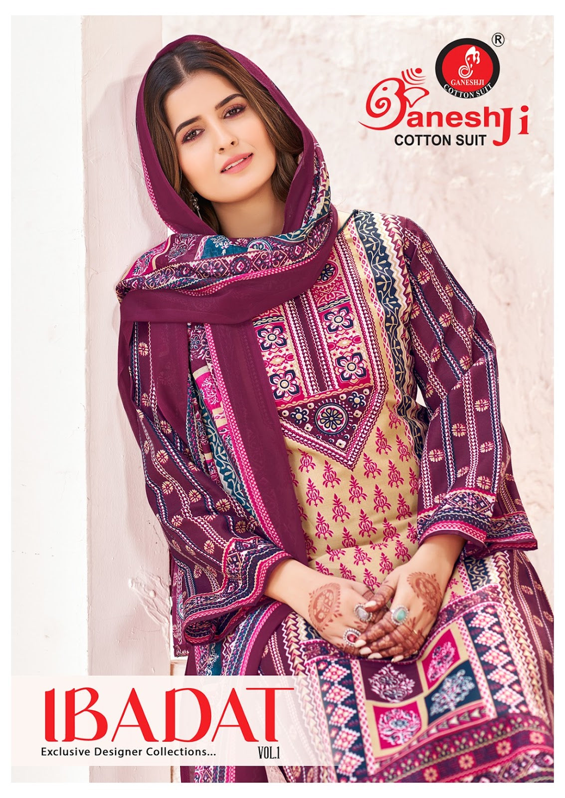 Ibadat Vol 1 Ganeshji Cotton Karachi Salwar Suits Manufacturer Ahmedabad