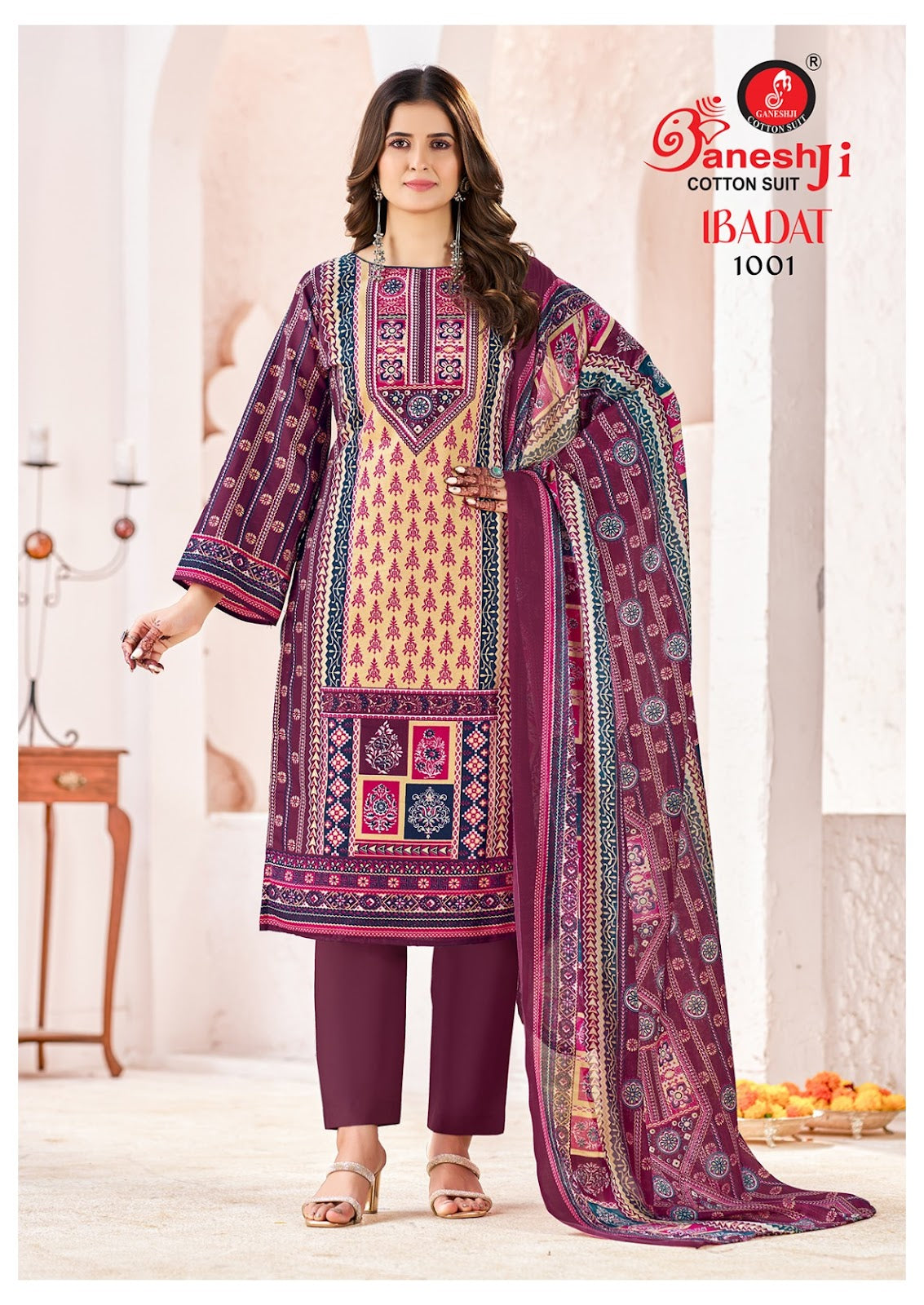 Ibadat Vol 1 Ganeshji Cotton Karachi Salwar Suits Manufacturer Ahmedabad
