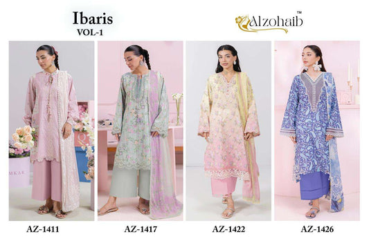 Ibaris Vol 1 Al Zohaib Cotton Karachi Salwar Suits Supplier Gujarat
