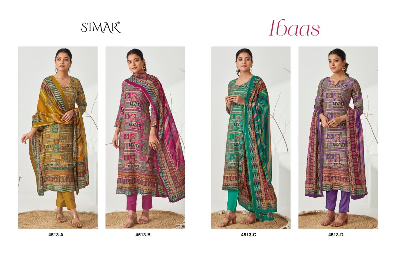 Ibass 4513 Simar Muslin Pant Style Suits Wholesale Price