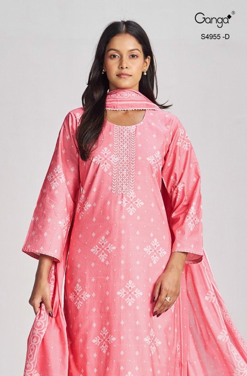 Ibbani S4955 Ganga Cotton Pant Style Suits Exporter Ahmedabad