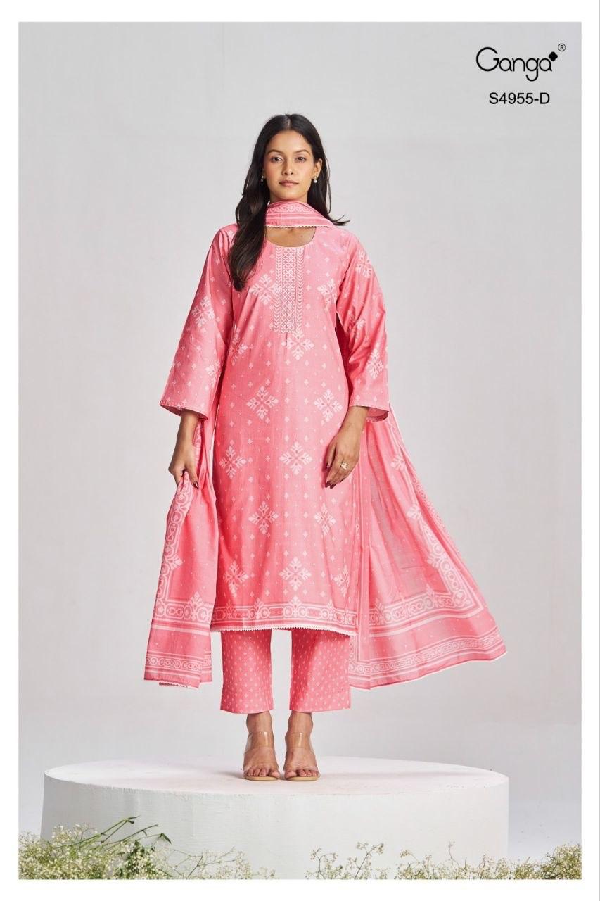 Ibbani S4955 Ganga Cotton Pant Style Suits Exporter Ahmedabad