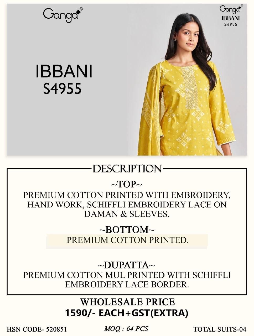 Ibbani S4955 Ganga Cotton Pant Style Suits Exporter Ahmedabad