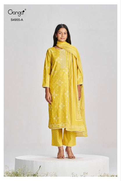 Ibbani S4955 Ganga Cotton Pant Style Suits Exporter Ahmedabad