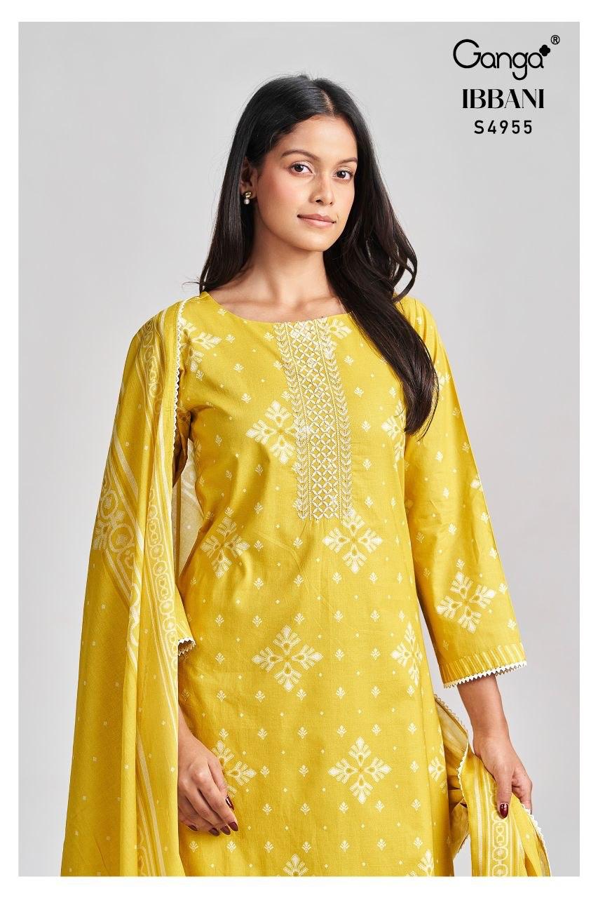 Ibbani S4955 Ganga Cotton Pant Style Suits Exporter Ahmedabad