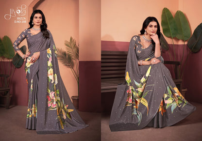 Ibizza 201-213 Jivora Crape Sarees Manufacturer Ahmedabad