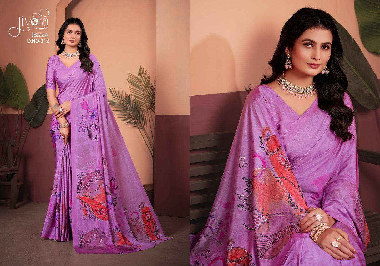 Ibizza 201-213 Jivora Crape Sarees Manufacturer Ahmedabad
