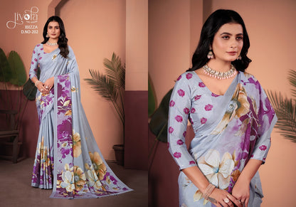 Ibizza 201-213 Jivora Crape Sarees Manufacturer Ahmedabad