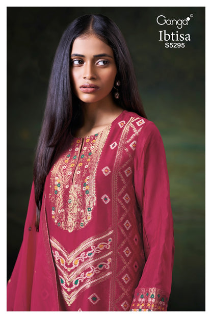 Ibtisa S5295 Ganga Viscose Silk Pant Style Suits Manufacturer