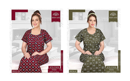 Ice Cool Shivani Cotton Night Gowns Wholesaler Ahmedabad