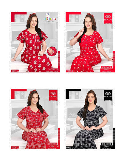 Ice Cool Shivani Cotton Night Gowns Wholesaler Ahmedabad