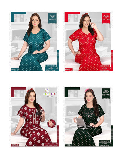 Ice Cool Shivani Cotton Night Gowns Wholesaler Ahmedabad