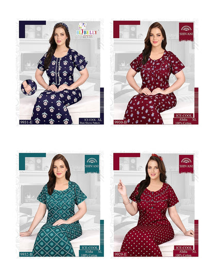 Ice Cool Shivani Cotton Night Gowns Wholesaler Ahmedabad