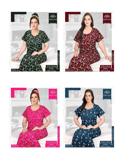 Ice Cool Shivani Cotton Night Gowns Wholesaler Ahmedabad