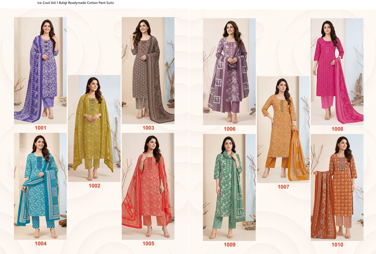 Ice Cool Vol 1 Balaji Readymade Cotton Pant Suits Wholesale