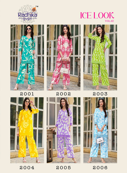 Ice Look Vol 2 Radhika Lifestyle Cotton Kurti Plazzo Set Wholesale Price