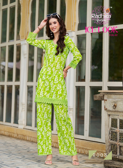 Ice Look Vol 2 Radhika Lifestyle Cotton Kurti Plazzo Set Wholesale Price