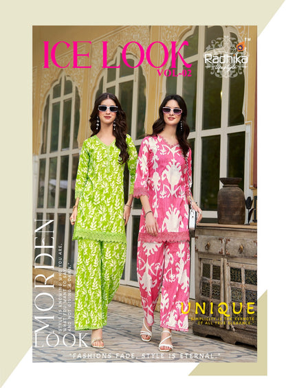 Ice Look Vol 2 Radhika Lifestyle Cotton Kurti Plazzo Set Wholesale Price