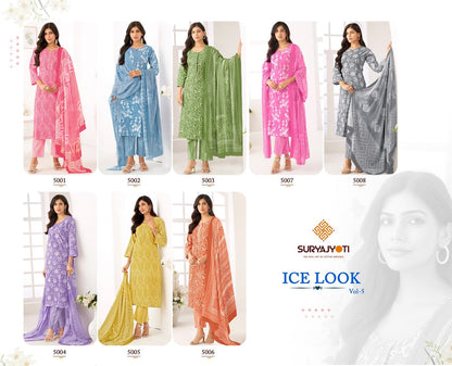 Ice Look Vol 5 Suryajyoti Cotton Dress Material Exporter Ahmedabad