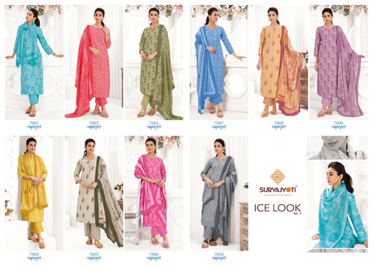 Ice Look Vol 7 Suryajyoti Readymade Cotton Pant Suits Exporter India
