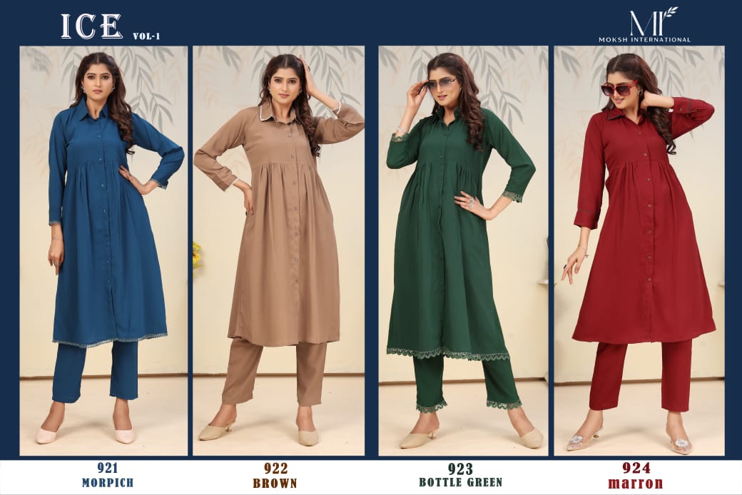 Ice Vol 1 Moksh Rinkal Kurti Pant Set Wholesale Price